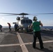 Sailors aboard the USS John Finn conduct flight quarters in the Indian Ocean