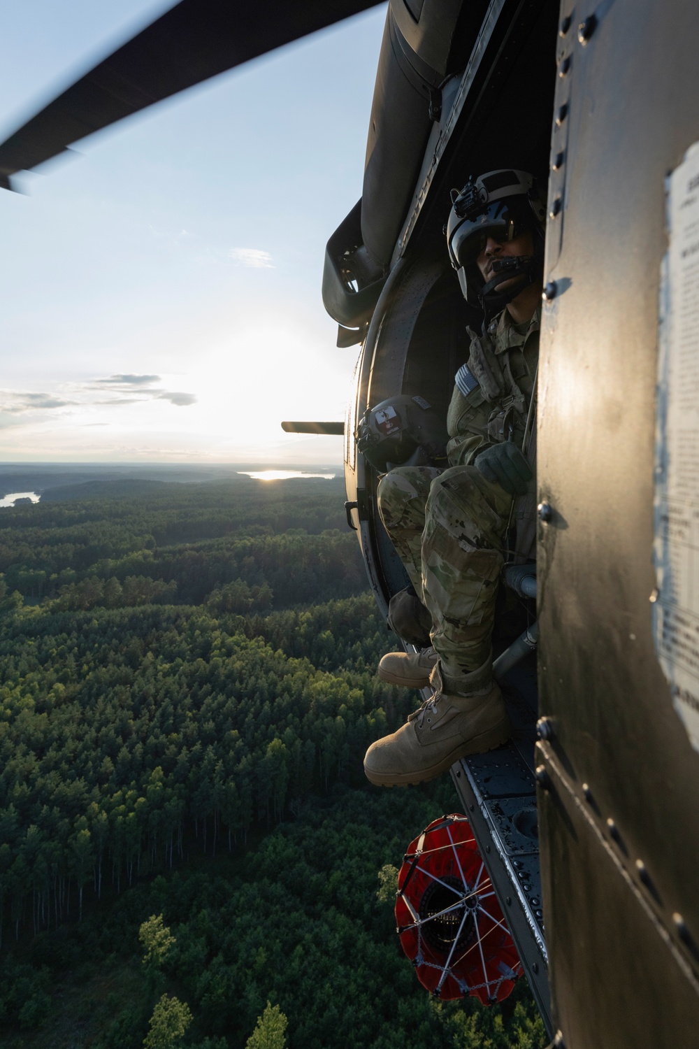 Black Hawks Train for Aerial Firefighting Support During Gunnery Operations