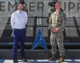 Dr. Nathan Kearns meets with Col. Jeffrey Weisler at Peterson &amp; Schriever Space Force Base