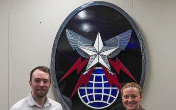 Dr. Nathan Kearns meets with Lt. Col. Michelle Haines at Peterson &amp; Schriever Space Force Base