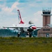 The Thunderbirds arrive at the Wyoming Air National Guard base