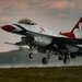 The Thunderbirds arrive at the Wyoming Air National Guard base