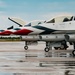 The Thunderbirds arrive at the Wyoming Air National Guard base