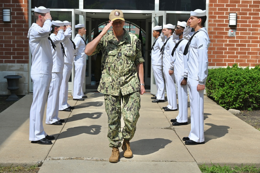Rear Admiral Gregory Huffman, commander, Naval Education and Training Command, visits Surface Combat Systems Training Command Great Lakes.