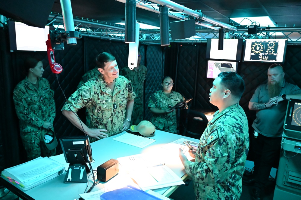 Rear Admiral Gregory Huffman, commander, Naval Education and Training Command, visits Surface Combat Systems Training Command Great Lakes.