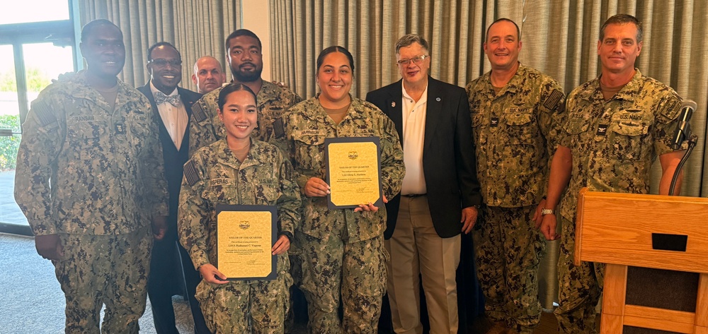 NAVSUP FLC Jacksonville Sailors of the Quarter receive certificate