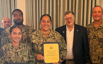 NAVSUP FLC Jacksonville Sailors of the Quarter receive certificate
