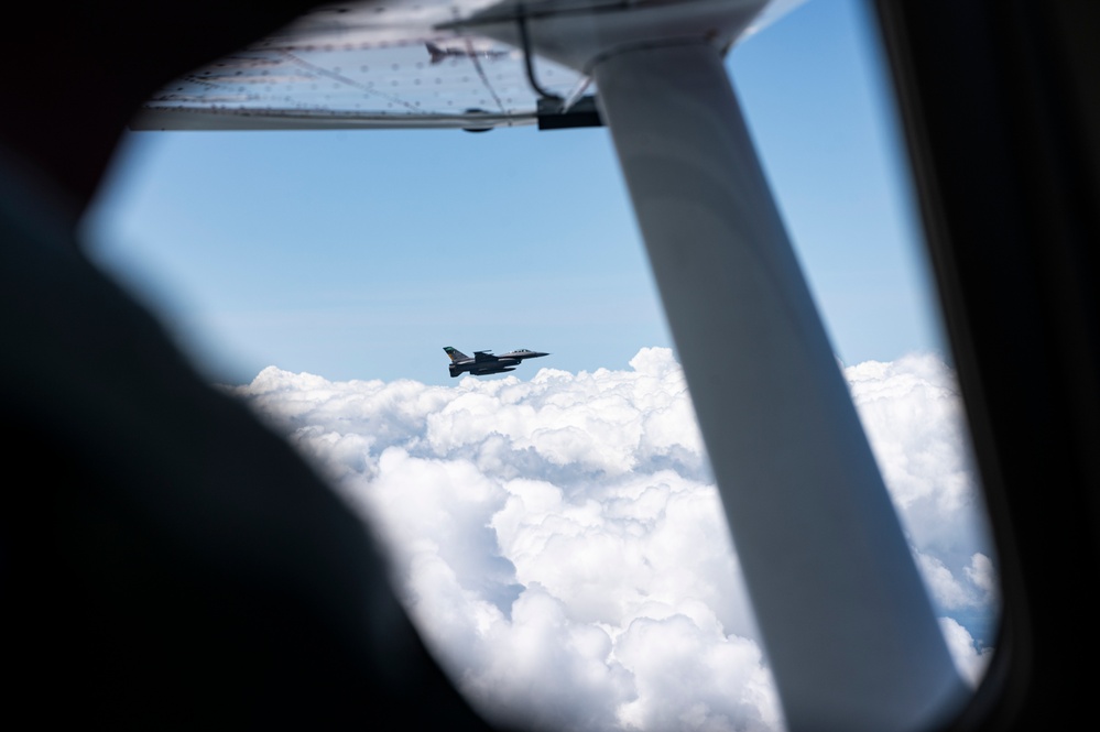 USANG F-16s train intercepts with Civil Air Patrol
