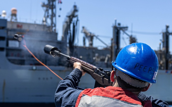USS Mahan (DDG 72) Conducts a Replenishment-at-Sea with USNS Supply (T-AOE 6)