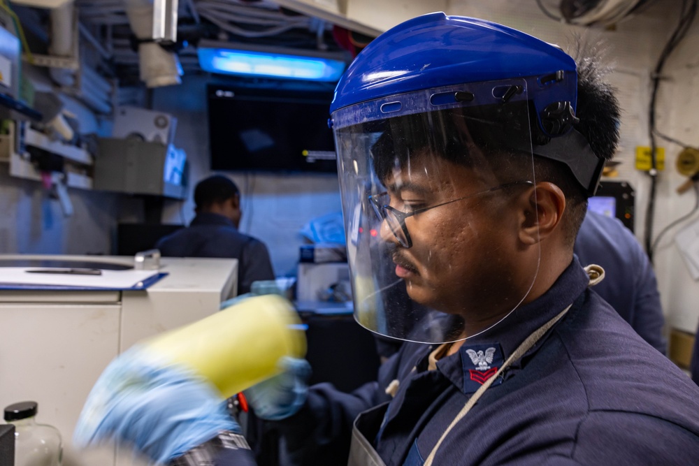 USS Mahan (DDG 72) Conducts a Replenishment-at-Sea with USNS Supply (T-AOE 6)