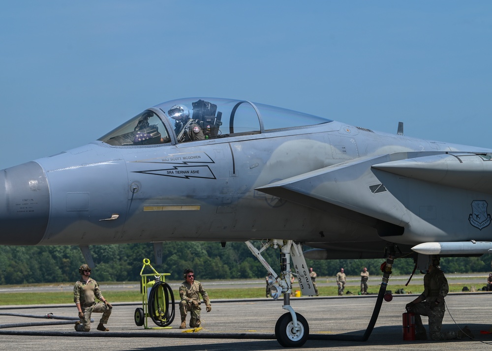 104th Fighter Wing performs rapid rearming and refueling during joint Distributed Integrated Combat Turn Capstone Exercise