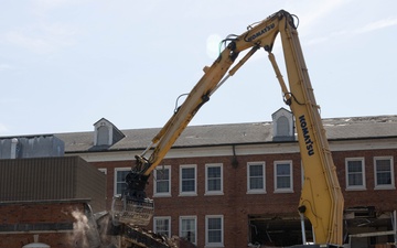 Col. Colegate assists in Robinson Hall demolition