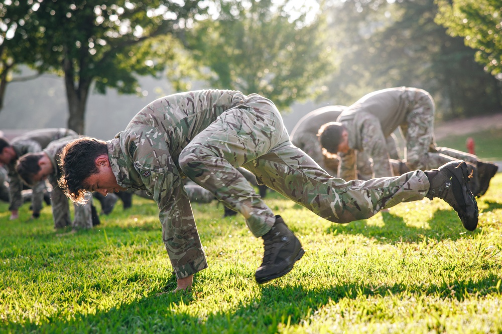 Virginia Tempest: British Royal Marines conduct physical training circuit