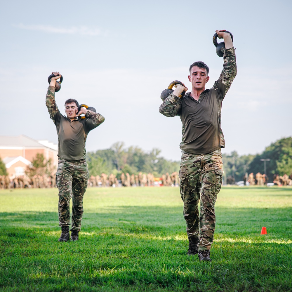 Virginia Tempest: British Royal Marines conduct physical training circuit
