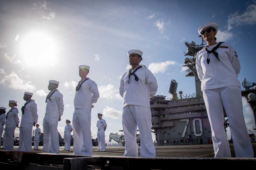 USS Carl Vinson arrives in Pearl Harbor for a scheduled port visit