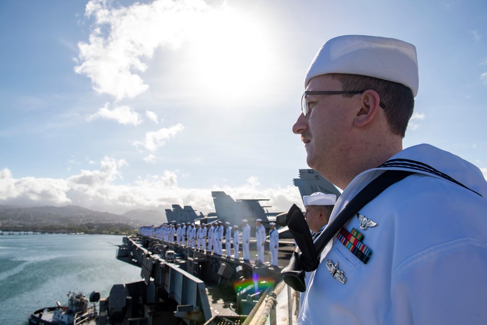 USS Carl Vinson arrives in Pearl Harbor for a scheduled port visit