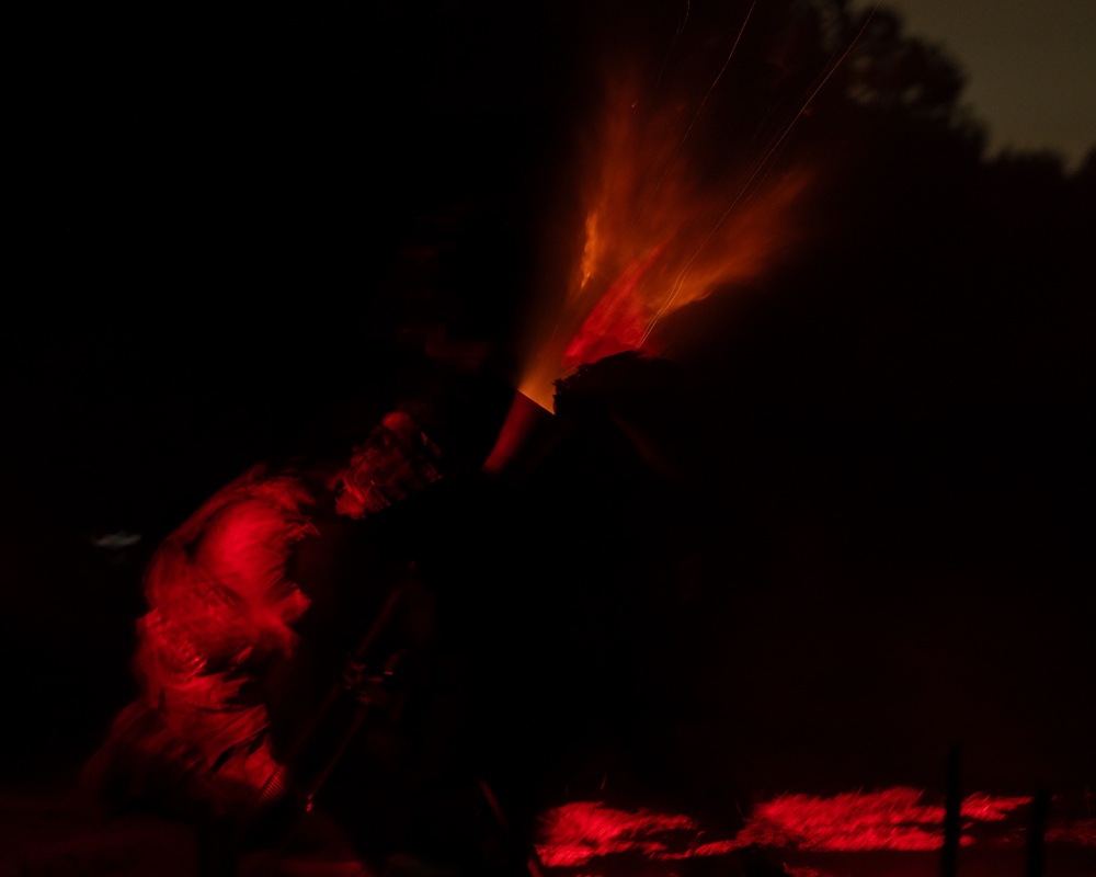 U.S. Army Paratroopers assigned to 2nd Battalion, 504th Parachute Infantry Regiment, 82nd Airborne Division, “White Devils” conduct a live fire exercise during Devil Avalanche.