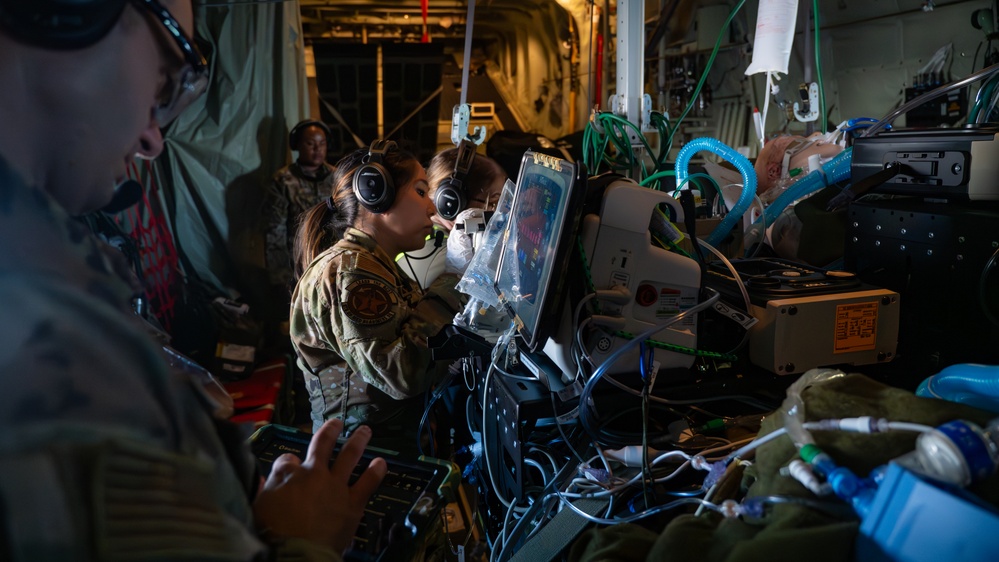 Airmen simulate aeromedical evacuation during UC25 at Travis AFB