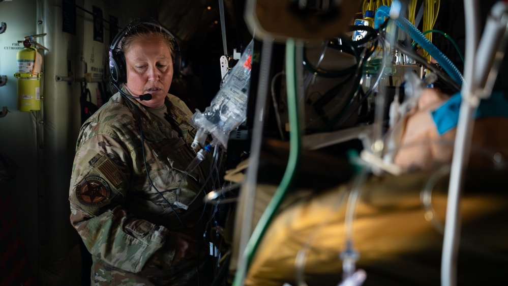 Airmen simulate aeromedical evacuation during UC25 at Travis AFB