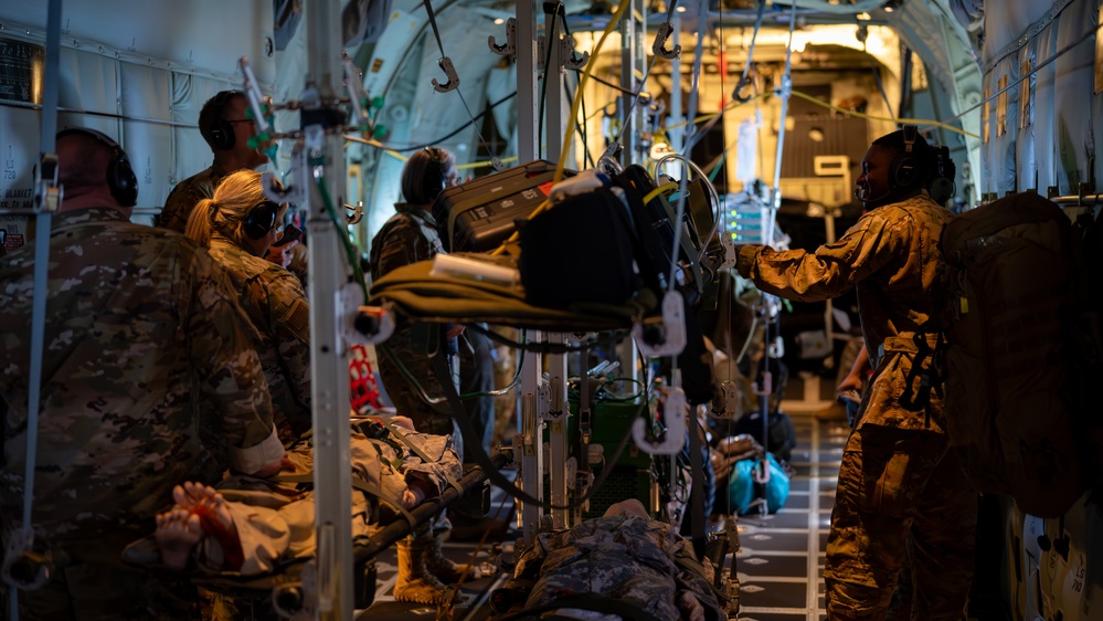 Airmen simulate aeromedical evacuation during UC25 at Travis AFB