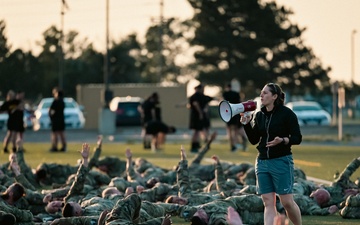 Space Base Delta 2 Commander Conducts Integrated PT Session and Commander’s Call