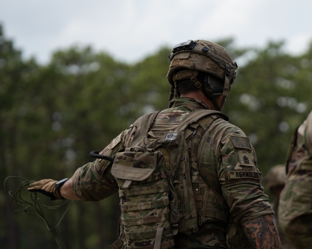 U.S. Army Paratroopers assigned to 2nd Battalion, 319th Field Artillery Regiment, 82nd Airborne Division prepare to support by fire during Devil Avalanche.