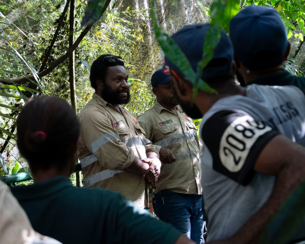 Pacific Partnership 2025 Multinational Servicemembers Discuss Animal Welfare during an engagement at the Rainforest Habitat.