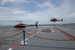 TH-57 Lands on USS Lexington Museum on the Bay