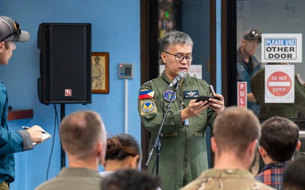 Philippine Air Force, U.S. Air Force, and U.S. Marine Corps hold briefings for pilots, crewmembers, and support personnel