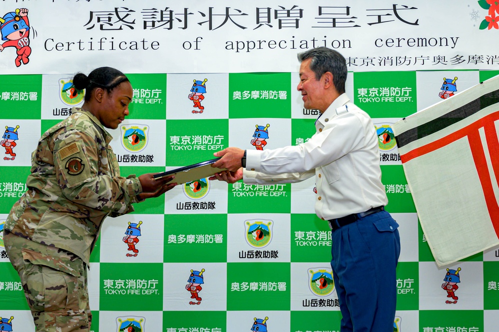 Yokota Airmen honored by Okutama Fire Department