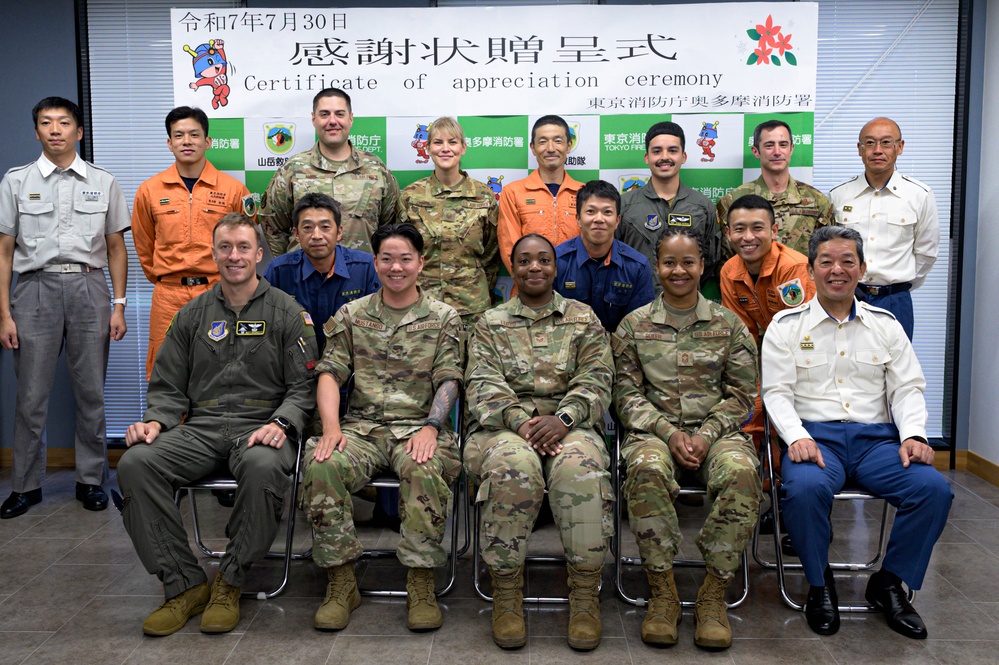 Yokota Airmen honored by Okutama Fire Department