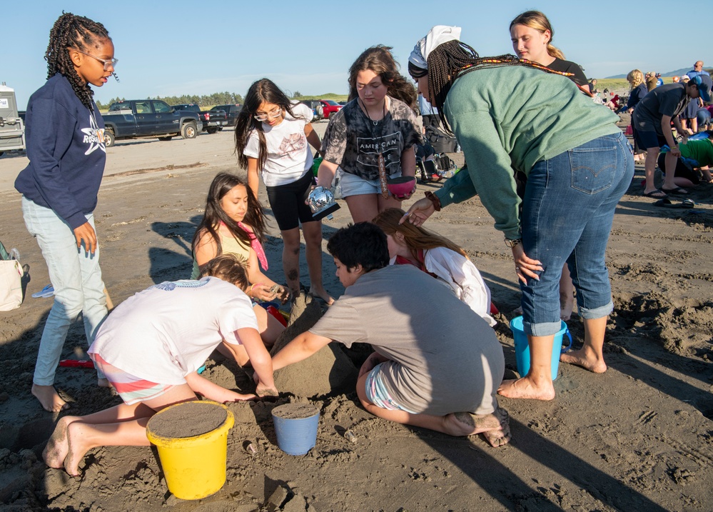 Campers enjoy the sun, games, and beach activities during Camp Rosenbaum 2025