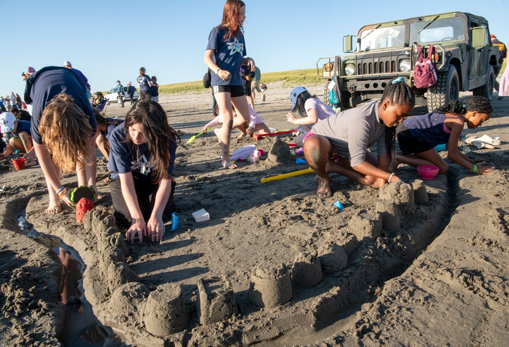 Campers enjoy the sun, games, and beach activities during Camp Rosenbaum 2025