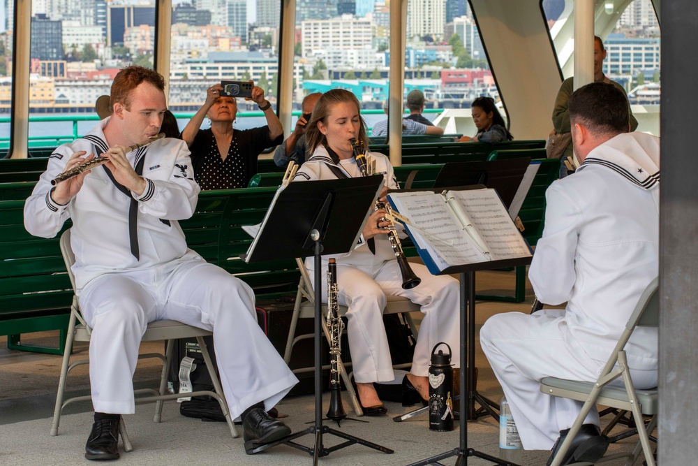 The Navy Band Northwest performs on the Seattle ferry
