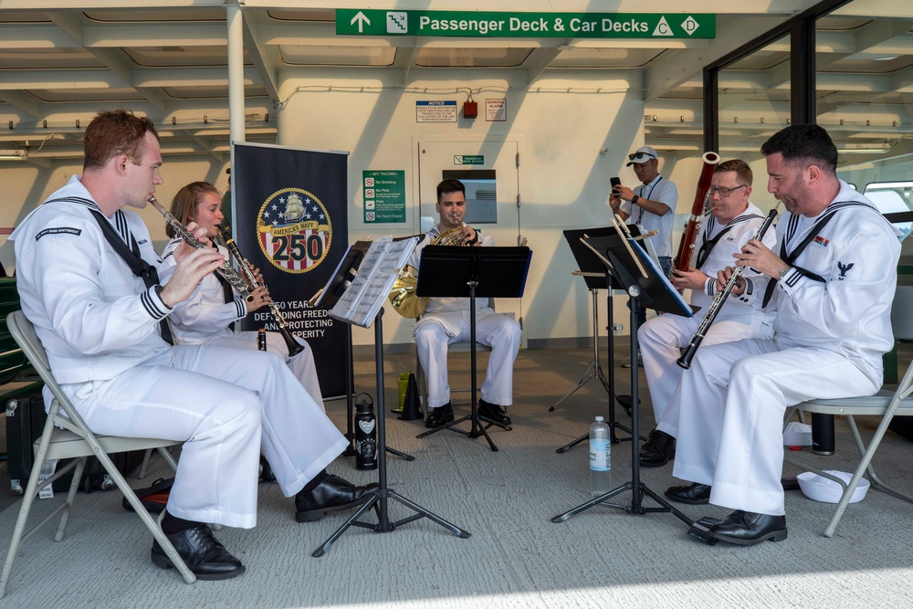 The Navy Band Northwest performs on the Seattle ferry