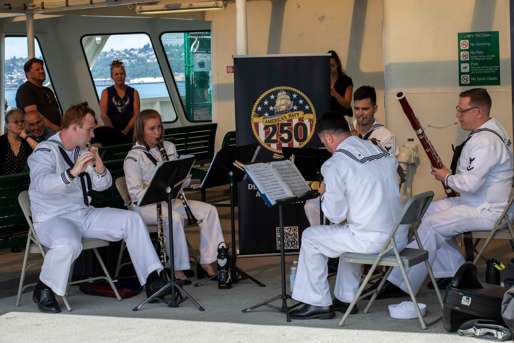 The Navy Band Northwest performs on the Seattle ferry