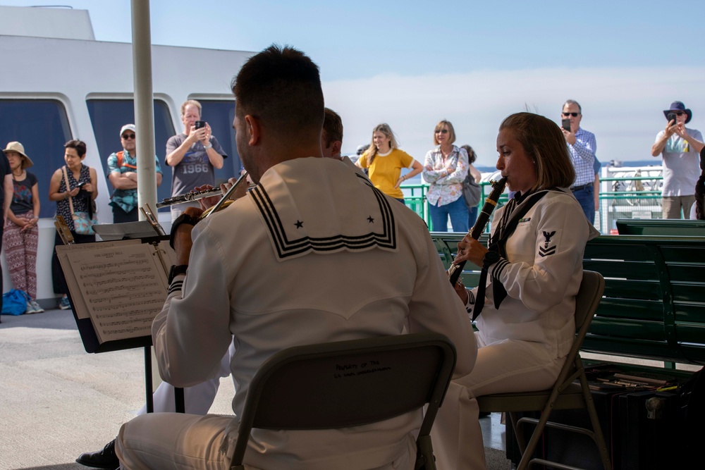 The Navy Band Northwest performs on the Seattle ferry