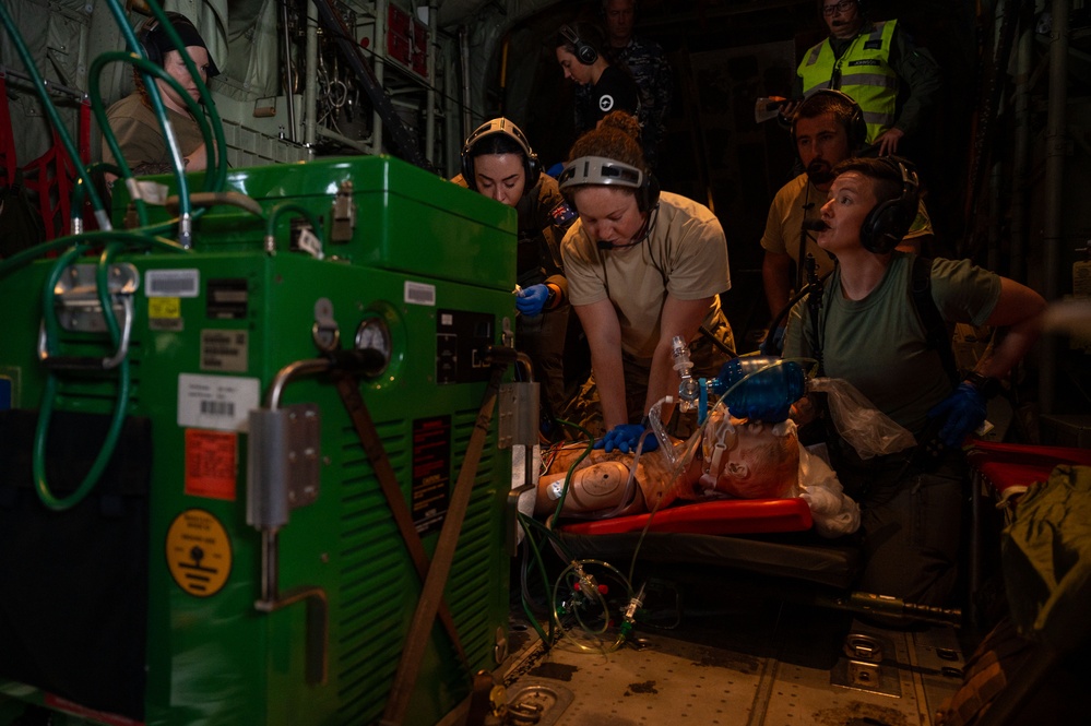 DLE 2025 C-130J international aeromedical evacuation familiarization training
