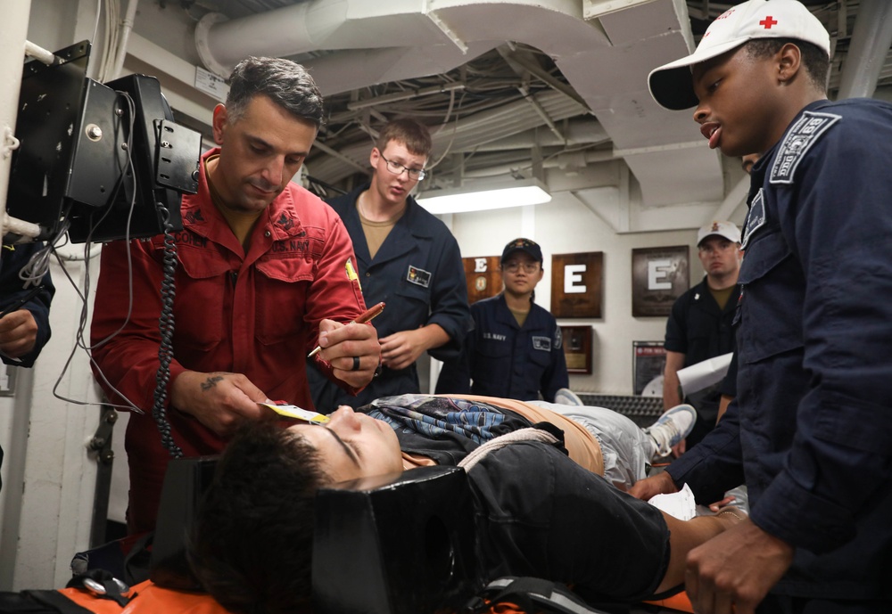 USS Milius (DDG 69) Conducts Fleet Support Operations-Medical Assessment
