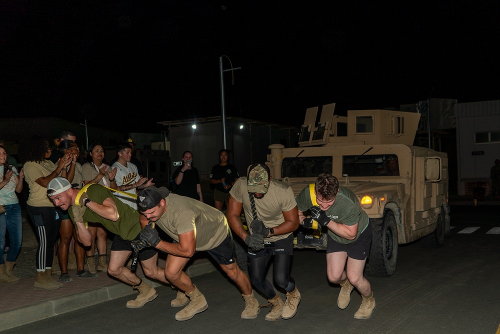 386th AEW Humvee pull competition