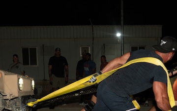 386th AEW Humvee pull competition
