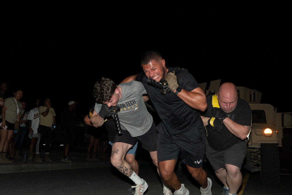386th AEW Humvee pull competition