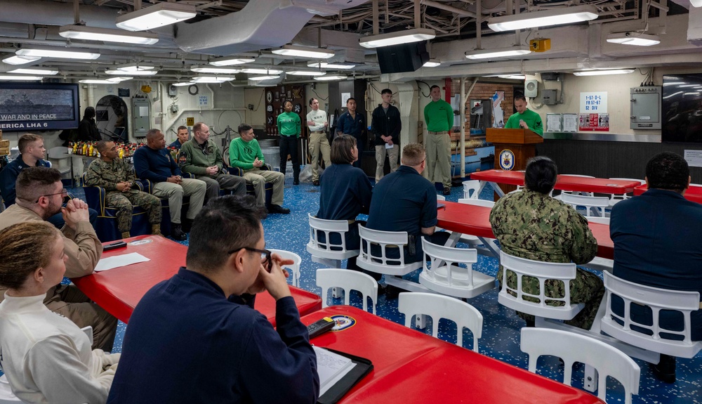 USS America (LHA 6) conducts Medal of Honor Memoriam Ceremony