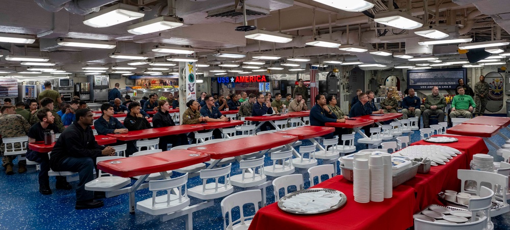 USS America (LHA 6) conducts Medal of Honor Memoriam Ceremony