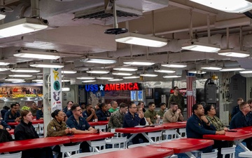 USS America (LHA 6) conducts Medal of Honor Memoriam Ceremony