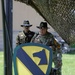 1st Air Cavalry Brigade HHC say farewell to Capt. Jonathan Pompey and welcome incoming commander, Capt. Haley Custer