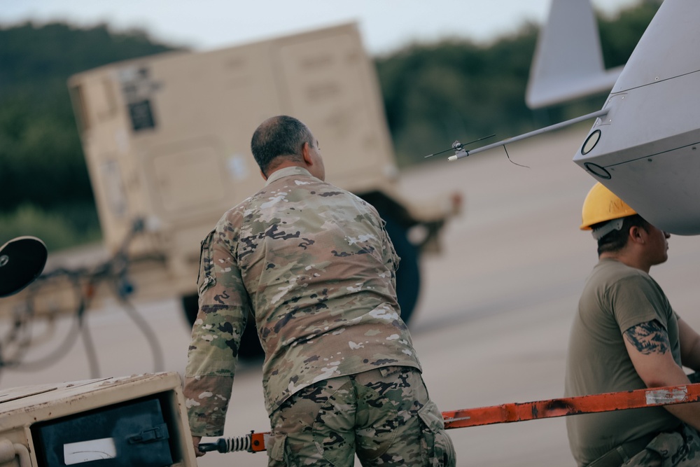 1st Air Cavalry Brigade prepares for an Unmanned Aerial Systems flight