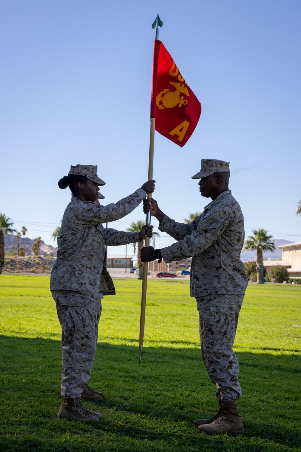 1st Lt. Kaylin Craine relinquishes command of Alpha and Bravo company