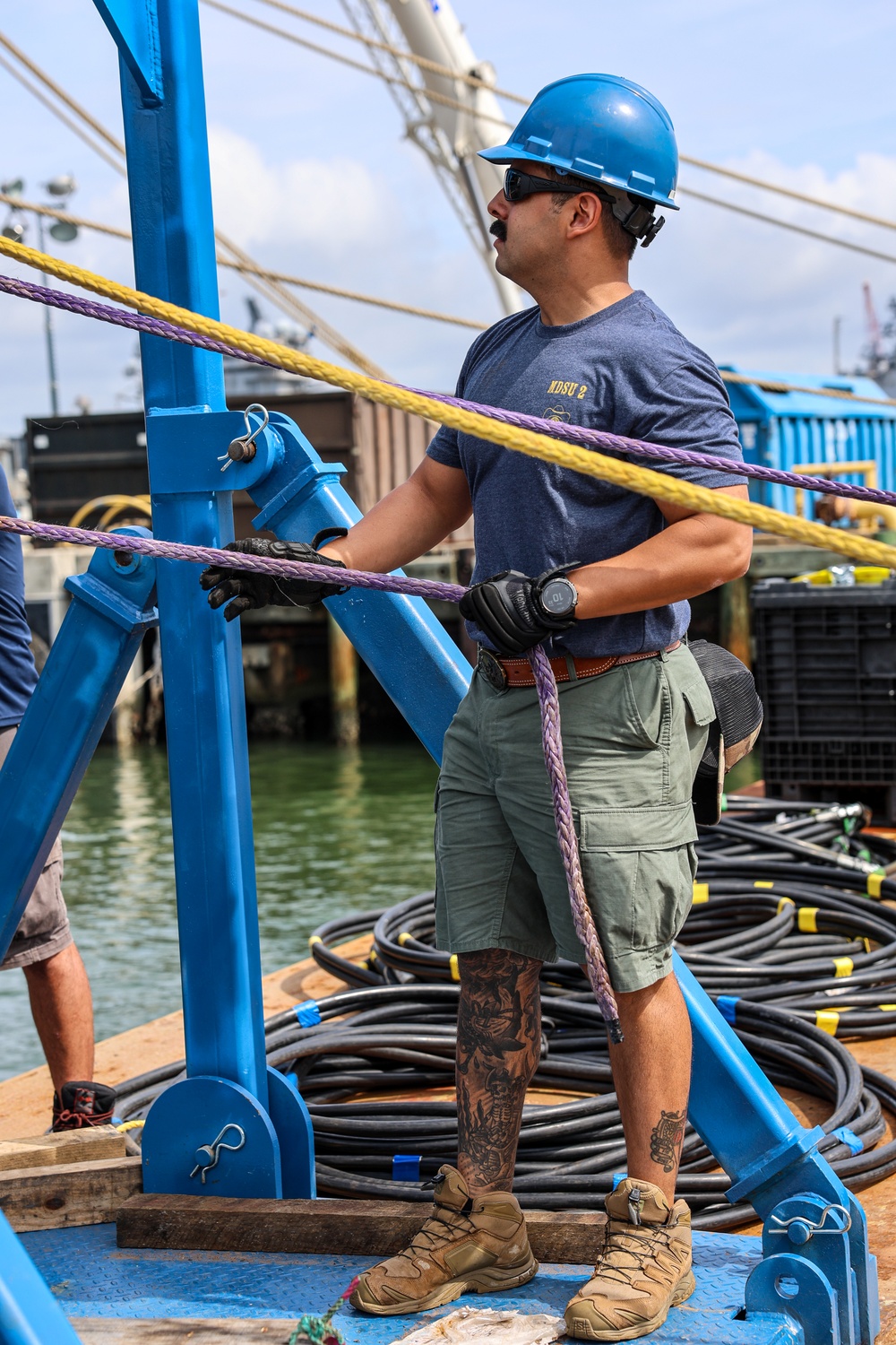 Navy Divers Repair USS Iwo Jima