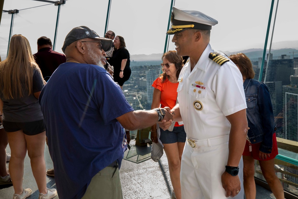 U.S. Navy Sailors tour the Seattle Space Needle